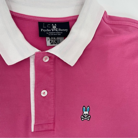 Lot of 2 Psycho Bunny Mens Size 3 XS Polos Pink/Yello  Short Sleeve Shirt - Picture 3 of 9